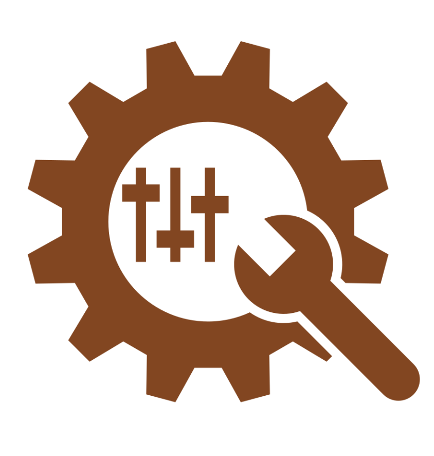 A gearwheel with a wrench inside, symbolizing personalization.